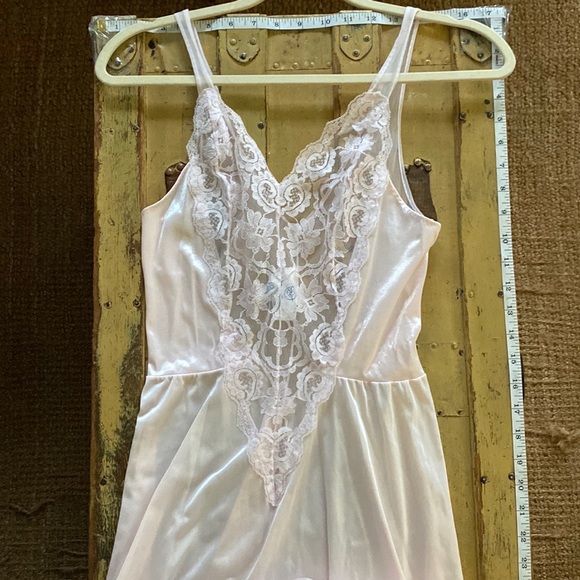 70S VINTAGE UNDERCOVER WEAR STR BOHO LONG NIGHTGOWN SLIP DRESS VINTAG LINGERIE M - Picture 6 of 15